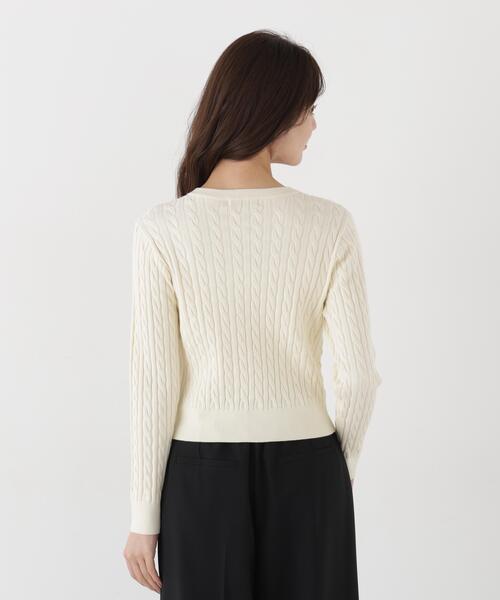 PROPORTION BODY DRESSING(プロポーションボディドレッシング)の「<a>ケーブルニットカーディガン / 1216274002(カーディガン/ボレロ・レディース・ボルドー/ホワイト系その他/ネイビー・FREE)」の13枚目の写真
