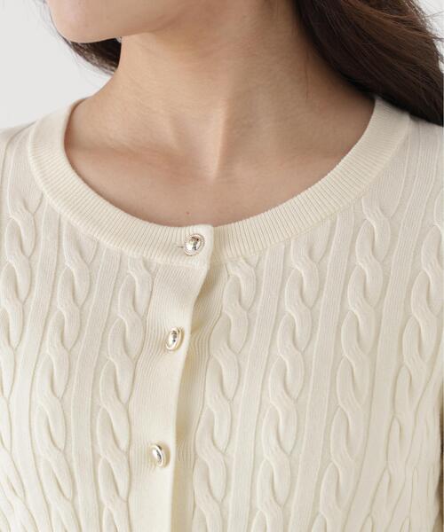 PROPORTION BODY DRESSING(プロポーションボディドレッシング)の「<a>ケーブルニットカーディガン / 1216274002(カーディガン/ボレロ・レディース・ボルドー/ホワイト系その他/ネイビー・FREE)」の14枚目の写真