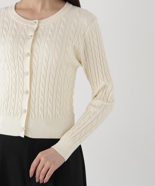 PROPORTION BODY DRESSING(プロポーションボディドレッシング)の「<a>ケーブルニットカーディガン / 1216274002(カーディガン/ボレロ・レディース・ボルドー/ホワイト系その他/ネイビー・FREE)」の15枚目の写真