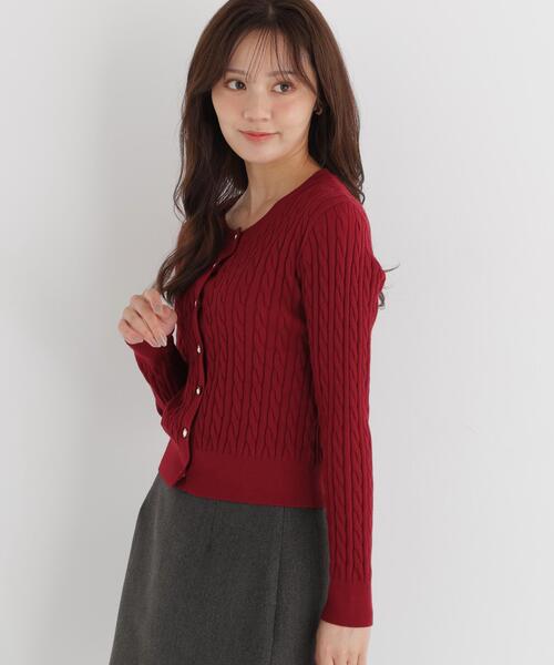 PROPORTION BODY DRESSING(プロポーションボディドレッシング)の「<a>ケーブルニットカーディガン / 1216274002(カーディガン/ボレロ・レディース・ボルドー/ホワイト系その他/ネイビー・FREE)」の20枚目の写真