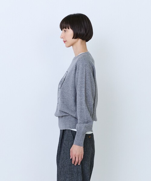 LOISIR(ロワズィール)の「《塩川いづみさんコラボ》ウールインターシャプルオーバー(ニット/セーター・レディース・グレー/ベージュ・FREE)」の7枚目の写真