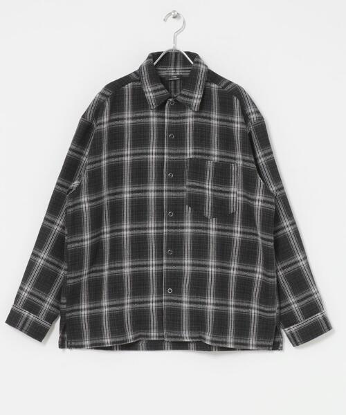 ITEMS URBANRESEARCH(アイテムズ アーバンリサーチ)の「ツイードチェックリングドットボタンシャツ(シャツ/ブラウス・メンズ・ブラック/オリーブ/レッド・LARGE/MEDIUM)」の9枚目の写真