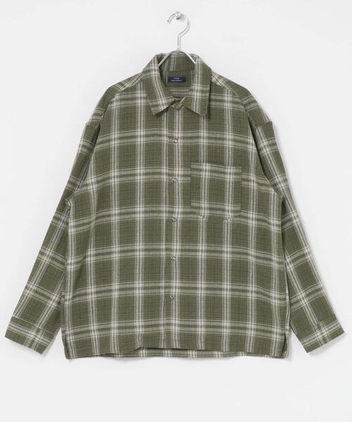 ITEMS URBANRESEARCH(アイテムズ アーバンリサーチ)の「ツイードチェックリングドットボタンシャツ(シャツ/ブラウス・メンズ・ブラック/オリーブ/レッド・LARGE/MEDIUM)」の20枚目の写真