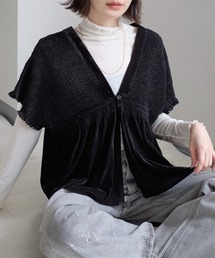 シャーリングフレンチスリーブトップス