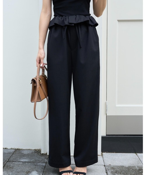 BIRTHDAY BASH(バースデイバッシュ)の「2WAY FRILL WAIST PANTS(2ウェイフルルウエストパンツ)(その他パンツ・レディース・ベージュ/ブラック・FREE)」の13枚目の写真