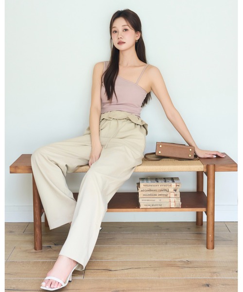 BIRTHDAY BASH(バースデイバッシュ)の「2WAY FRILL WAIST PANTS(2ウェイフルルウエストパンツ)(その他パンツ・レディース・ベージュ/ブラック・FREE)」の21枚目の写真