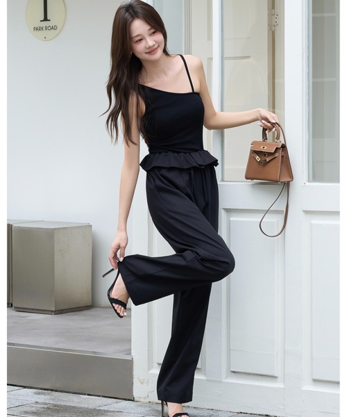 BIRTHDAY BASH(バースデイバッシュ)の「2WAY FRILL WAIST PANTS(2ウェイフルルウエストパンツ)(その他パンツ・レディース・ベージュ/ブラック・FREE)」の7枚目の写真