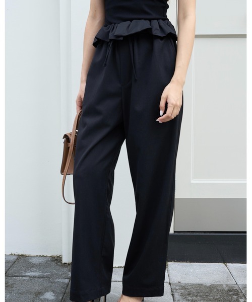 BIRTHDAY BASH(バースデイバッシュ)の「2WAY FRILL WAIST PANTS(2ウェイフルルウエストパンツ)(その他パンツ・レディース・ベージュ/ブラック・FREE)」の8枚目の写真