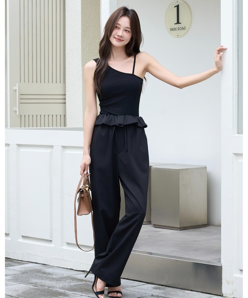 BIRTHDAY BASH(バースデイバッシュ)の「2WAY FRILL WAIST PANTS(2ウェイフルルウエストパンツ)(その他パンツ・レディース・ベージュ/ブラック・FREE)」の11枚目の写真