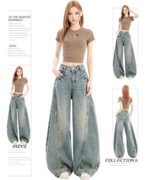 Ritzy(リッツィー)の「サイド切替ルーズカーブ・バルーンデニム(デニムパンツ・レディース・ブルー・LARGE/MEDIUM)」の5枚目の写真