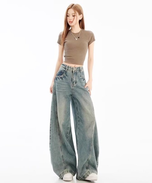 Ritzy(リッツィー)の「サイド切替ルーズカーブ・バルーンデニム(デニムパンツ・レディース・ブルー・LARGE/MEDIUM)」の3枚目の写真