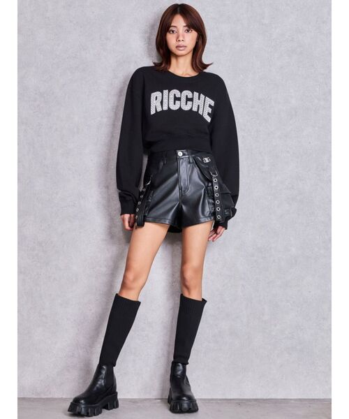 GYDA(ジェイダ)の「ハイウエストEYELET STRAP CARGOフェイクレザーショートパンツ(その他パンツ・レディース・ブラック・MEDIUM/SMALL)」の13枚目の写真