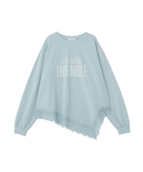 Green　Parks（グリーンパークス）の「レースドッキングロゴ裏毛プルオーバー（Tシャツ/カットソー・レディース・オフホワイト/チャコールグレー/サックスブルー・FREE）」の21枚目の写真