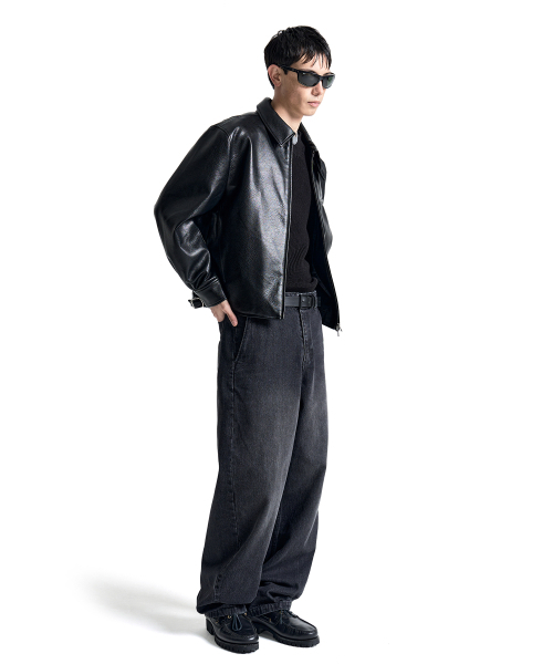 COSTUME O’CLOCK（コスチュームオクロック）の「フェイクレザー 2-WAY ドリズラージャケット COOSJK047LEBLACK（ライダースジャケット・メンズ・その他・SMALL/MEDIUM/LARGE）」の4枚目の写真