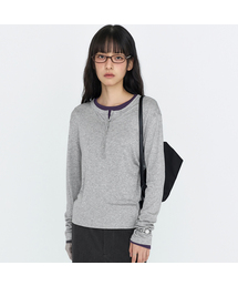 ウール・テンセル ヘンリーネック長袖Tシャツ MDTS112_6 Colors