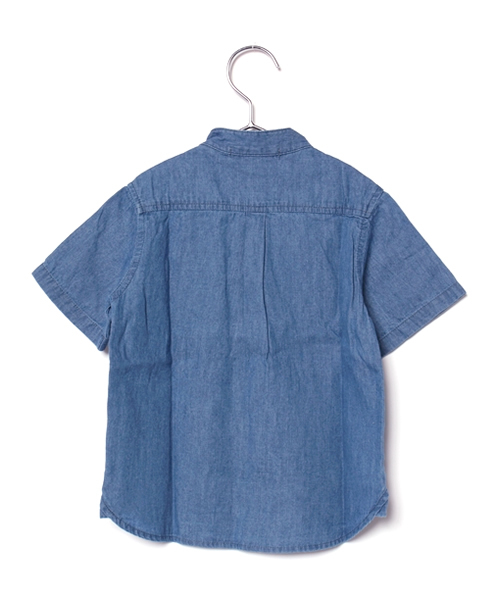 GLOBAL WORK（グローバルワーク）の「【キッズ】バンドカラーシャツ半袖/724013（シャツ/ブラウス・キッズ・カーキ/ブルー/ホワイト・X-LARGE/SMALL/LARGE/MEDIUM）」の5枚目の写真