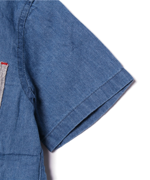 GLOBAL WORK（グローバルワーク）の「【キッズ】バンドカラーシャツ半袖/724013（シャツ/ブラウス・キッズ・カーキ/ブルー/ホワイト・X-LARGE/SMALL/LARGE/MEDIUM）」の8枚目の写真