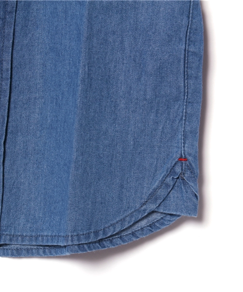 GLOBAL WORK（グローバルワーク）の「【キッズ】バンドカラーシャツ半袖/724013（シャツ/ブラウス・キッズ・カーキ/ブルー/ホワイト・X-LARGE/SMALL/LARGE/MEDIUM）」の4枚目の写真