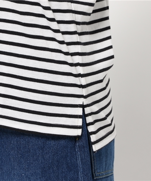 VENCEEXCHANGE（ヴァンスエクスチェンジ）の「天竺半袖クルーネックT（Tシャツ/カットソー・レディース・オフホワイト/ダークグリーン/ホワイト×ブラック・MEDIUM）」の10枚目の写真