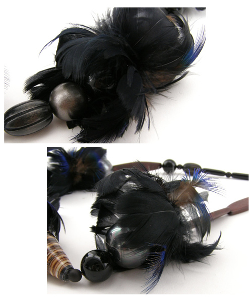 Abahouse Devinette（ドゥヴィネット）の「フェザーフラワーボール（ネックレス・レディース・ブラック/ブラウン・FREE）」の6枚目の写真