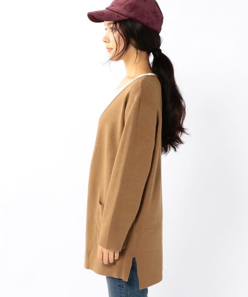 coen（コーエン）の「ミラノリブロングカーディガン（カーディガン/ボレロ・レディース・グレー/ベージュ/ネイビー・FREE）」の6枚目の写真