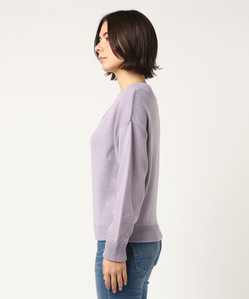 KOBE LETTUCE(コウベレタス)の「Vネックシンプルニットトップス(ニット/セーター・レディース・グレー/アイボリー/ブラック/ホワイト系その他/ブラウン/ピンク/ネイビー/ボルドー/ローズ/ブラック×ホワイト/マスタード/ラベンダー/ミント・ONE SIZE/FREE)」の19枚目の写真