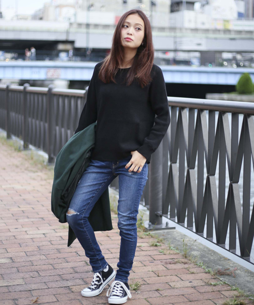 Denime（ドゥニーム）の「【MadeInJapan】クラッシュハイウェストスキニーデニム（デニムパンツ・レディース・インディゴブルー・X-SMALL/SMALL/MEDIUM）」の16枚目の写真