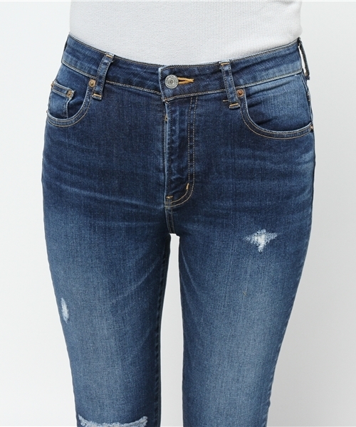 Denime（ドゥニーム）の「【MadeInJapan】クラッシュハイウェストスキニーデニム（デニムパンツ・レディース・インディゴブルー・X-SMALL/SMALL/MEDIUM）」の8枚目の写真