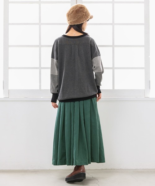 osharewalker(オシャレウォーカー)の「『配色ボーダーデザインニット』(ニット/セーター・レディース・グレー/ネイビー・2/1)」の14枚目の写真