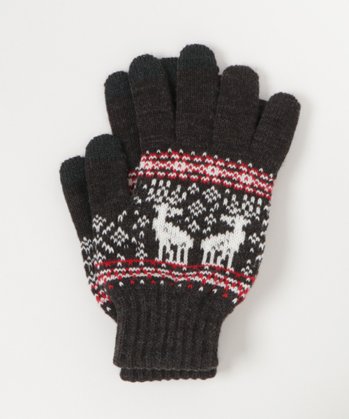 日本製メンズレディースニットグローブスマートフォンスマホ対応