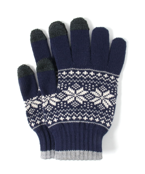 日本製メンズレディースニットグローブスマートフォンスマホ対応