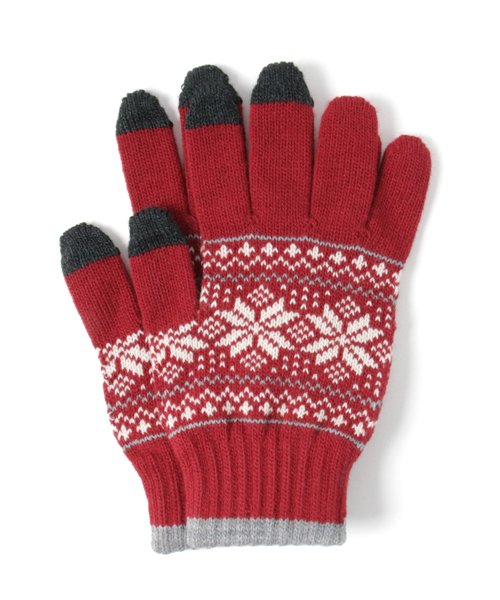 日本製メンズレディースニットグローブスマートフォンスマホ対応