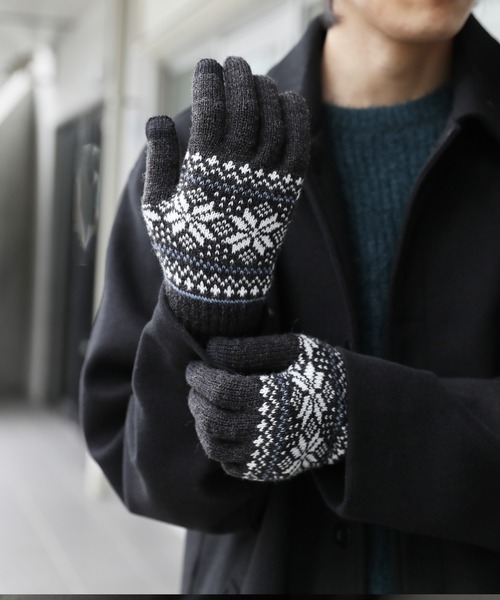 日本製メンズレディースニットグローブスマートフォンスマホ対応