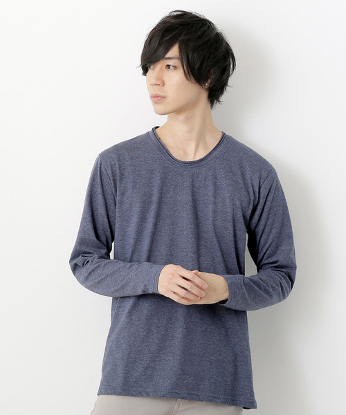 MONO-MART（モノマート）の「T/C ツインロールネック L/S カットソー(Heather mix)（Tシャツ/カットソー・メンズ・カーキ/ネイビー/ブルー系その他/ロイヤルブルー/ピンク/レッド/チャコール/オートミール/グレー/ブラウン/ブラック/ホワイト/ブルー系その他2/エメラルド/ワイン/スモークピンク・M/L）」の10枚目の写真