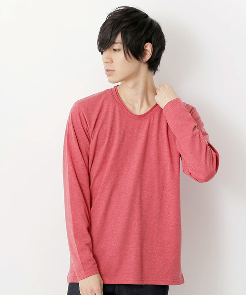 MONO-MART（モノマート）の「T/C ツインロールネック L/S カットソー(Heather mix)（Tシャツ/カットソー・メンズ・カーキ/ネイビー/ブルー系その他/ロイヤルブルー/ピンク/レッド/チャコール/オートミール/グレー/ブラウン/ブラック/ホワイト/ブルー系その他2/エメラルド/ワイン/スモークピンク・M/L）」の15枚目の写真