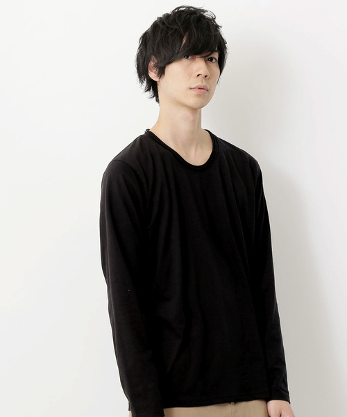 MONO-MART（モノマート）の「T/C ツインロールネック L/S カットソー(Heather mix)（Tシャツ/カットソー・メンズ・カーキ/ネイビー/ブルー系その他/ロイヤルブルー/ピンク/レッド/チャコール/オートミール/グレー/ブラウン/ブラック/ホワイト/ブルー系その他2/エメラルド/ワイン/スモークピンク・M/L）」の3枚目の写真