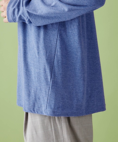MONO-MART（モノマート）の「T/C ツインロールネック L/S カットソー(Heather mix)（Tシャツ/カットソー・メンズ・カーキ/ネイビー/ブルー系その他/ロイヤルブルー/ピンク/レッド/チャコール/オートミール/グレー/ブラウン/ブラック/ホワイト/ブルー系その他2/エメラルド/ワイン/スモークピンク・M/L）」の21枚目の写真