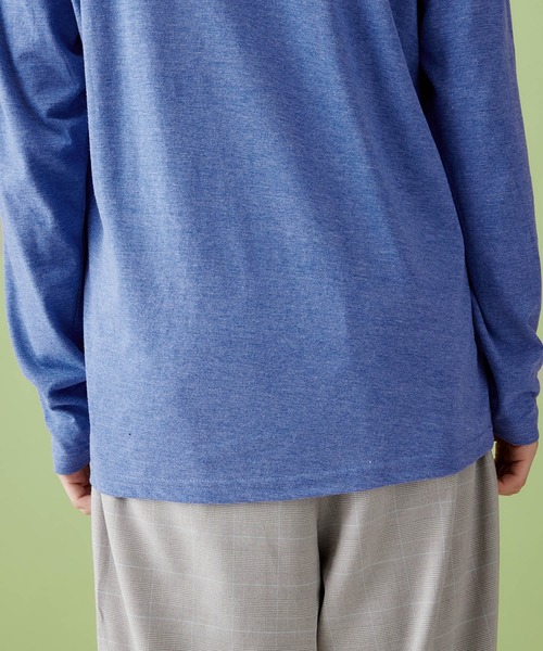 MONO-MART（モノマート）の「T/C ツインロールネック L/S カットソー(Heather mix)（Tシャツ/カットソー・メンズ・カーキ/ネイビー/ブルー系その他/ロイヤルブルー/ピンク/レッド/チャコール/オートミール/グレー/ブラウン/ブラック/ホワイト/ブルー系その他2/エメラルド/ワイン/スモークピンク・M/L）」の20枚目の写真