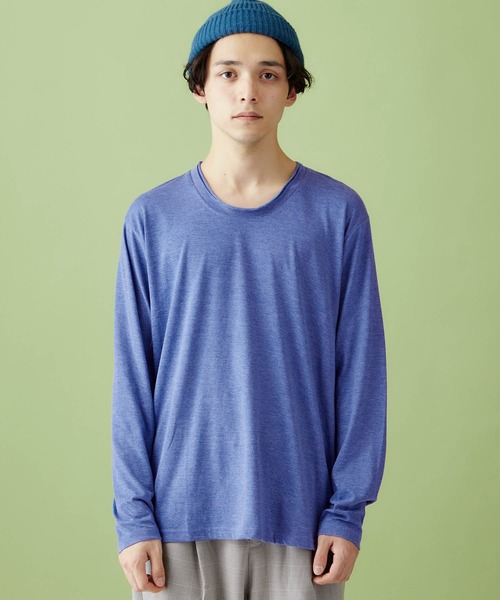 MONO-MART（モノマート）の「T/C ツインロールネック L/S カットソー(Heather mix)（Tシャツ/カットソー・メンズ・カーキ/ネイビー/ブルー系その他/ロイヤルブルー/ピンク/レッド/チャコール/オートミール/グレー/ブラウン/ブラック/ホワイト/ブルー系その他2/エメラルド/ワイン/スモークピンク・M/L）」の19枚目の写真