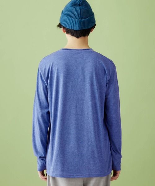 MONO-MART（モノマート）の「T/C ツインロールネック L/S カットソー(Heather mix)（Tシャツ/カットソー・メンズ・カーキ/ネイビー/ブルー系その他/ロイヤルブルー/ピンク/レッド/チャコール/オートミール/グレー/ブラウン/ブラック/ホワイト/ブルー系その他2/エメラルド/ワイン/スモークピンク・M/L）」の17枚目の写真