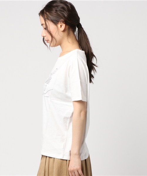 POU DOU DOU（プードゥドゥ）の「ランドスケーププリントドルマンTシャツ（Tシャツ/カットソー・レディース・ネイビー/オフホワイト/グレー・3）」の9枚目の写真