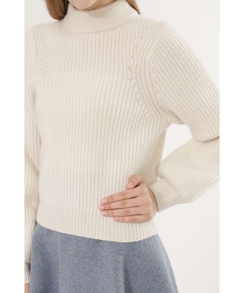 JILL STUART（ジルスチュアート）の「ポリシアミドルネックニット（ニット/セーター・レディース・ホワイト/グレー/ブルー・M/MEDIUM）」の6枚目の写真