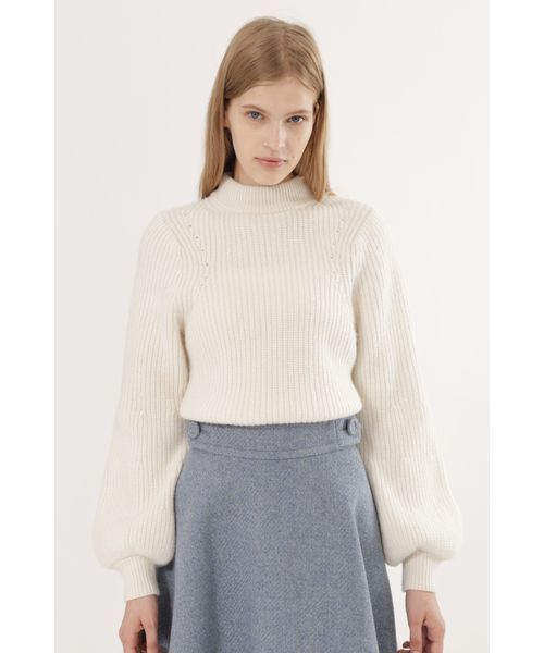 JILL STUART（ジルスチュアート）の「ポリシアミドルネックニット（ニット/セーター・レディース・ホワイト/グレー/ブルー・M/MEDIUM）」の10枚目の写真