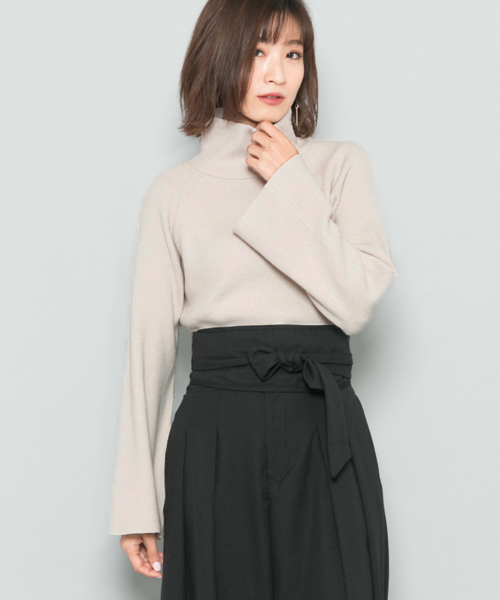 SENSE OF PLACE by URBAN RESEARCH(センスオブプレイスバイアーバンリサーチ)の「ストレッチハイネックセーター(ニット/セーター・レディース・ライトブルー/ブラック/ベージュ系その他・FREE)」の3枚目の写真