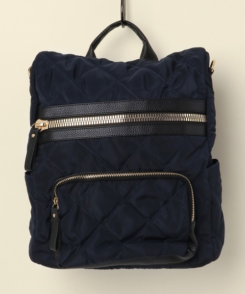 florist（フローリスト）の「【2way】レザー×キルティングナイロンリュック/ショルダーバッグ（バックパック/リュック・レディース・ブラック/レッド/ブルー/グリーン・FREE）」の4枚目の写真