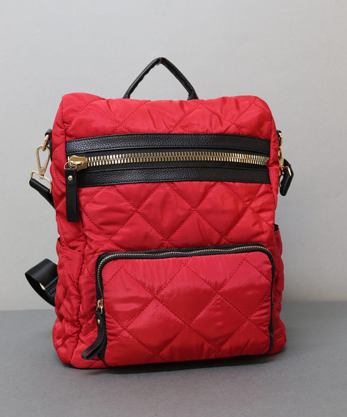 florist（フローリスト）の「【2way】レザー×キルティングナイロンリュック/ショルダーバッグ（バックパック/リュック・レディース・ブラック/レッド/ブルー/グリーン・FREE）」の12枚目の写真