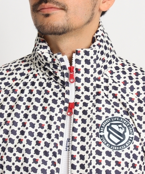 セール】【レイン アイテム メンズ】 幾何学柄 レインブルゾン