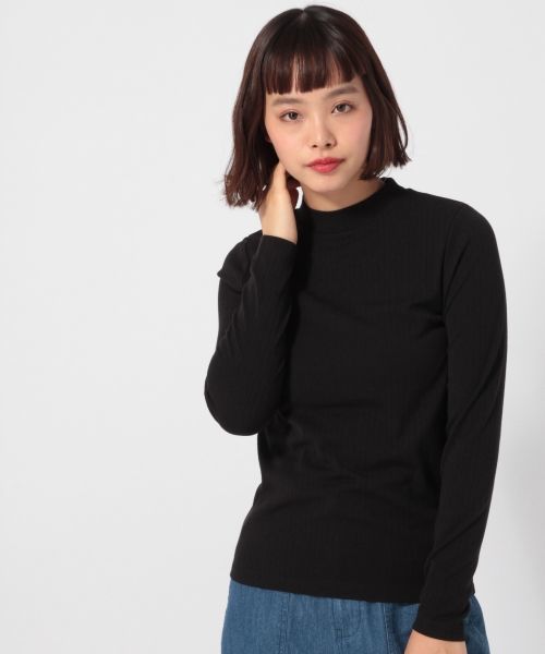 LOWRYS FARM(ローリーズファーム)の「トタンテレコハイネック 781428 (Tシャツ/カットソー・レディース・ブラック/オフホワイト/ホワイト×ブラック/グレー/ブルー/パープル・MEDIUM/LARGE)」の4枚目の写真