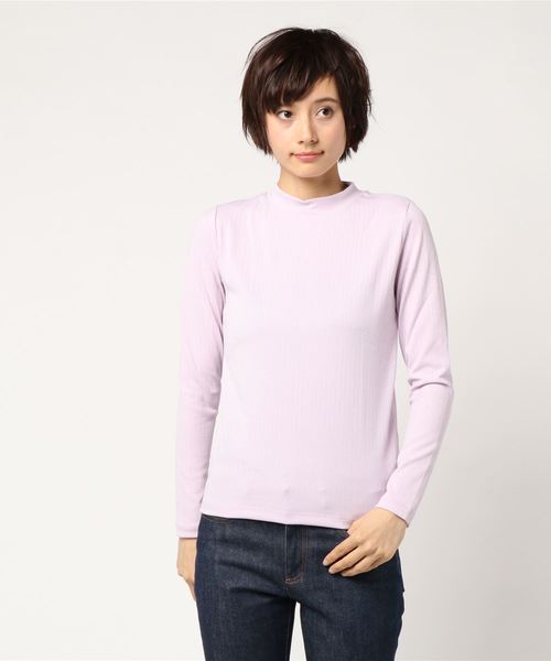 LOWRYS FARM(ローリーズファーム)の「トタンテレコハイネック 781428 (Tシャツ/カットソー・レディース・ブラック/オフホワイト/ホワイト×ブラック/グレー/ブルー/パープル・MEDIUM/LARGE)」の9枚目の写真