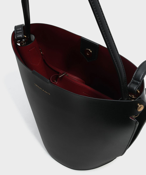 CHARLES & KEITH(チャールズ & キース)の「ストラクチャートートバッグ / STRUCTURED TOTE BAG(トートバッグ・レディース・ブラック/ピンク系その他・XL)」の6枚目の写真